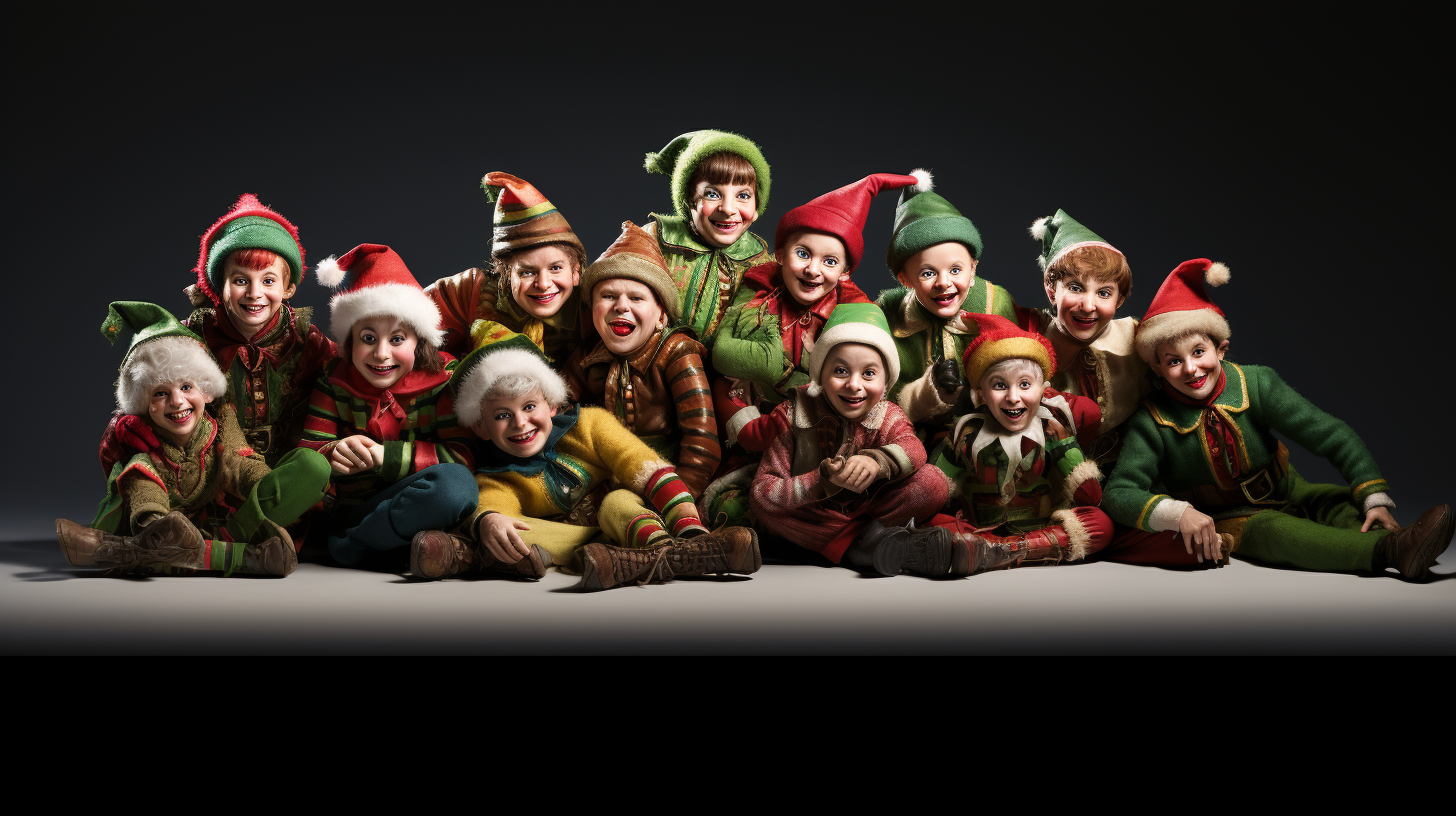 Smiling Christmas Elves Team