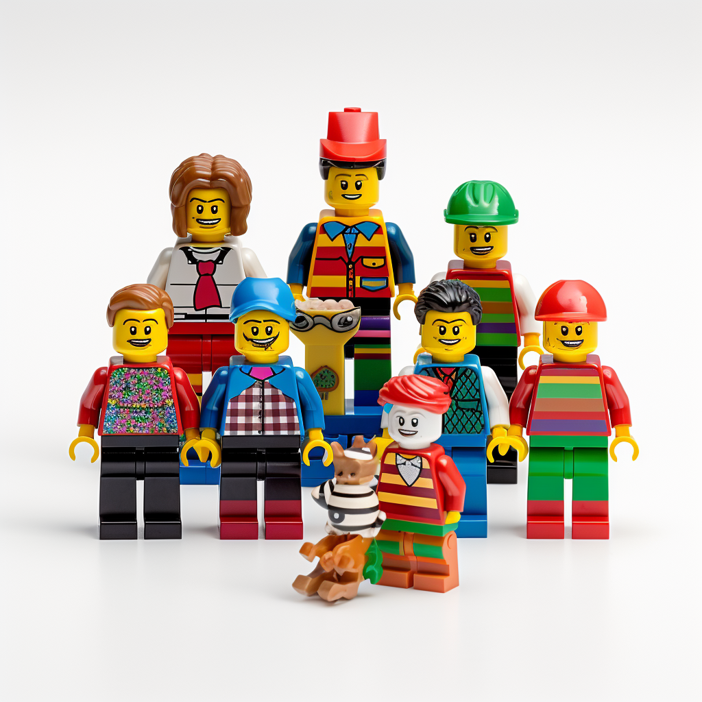 Colorful LEGO Christmas Family Scene