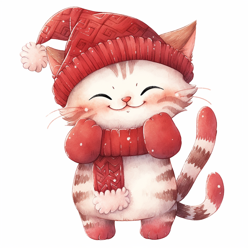 Cute Christmas Farm Cat Image