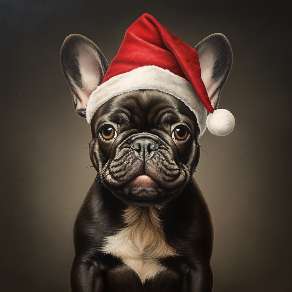 Cute French Bulldog in Christmas Attire