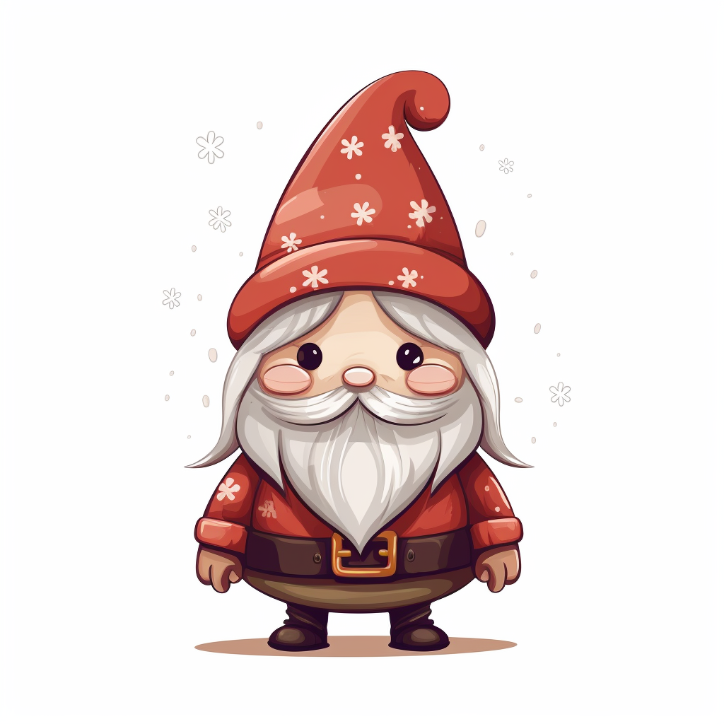 Cute Christmas gnome over garden wall