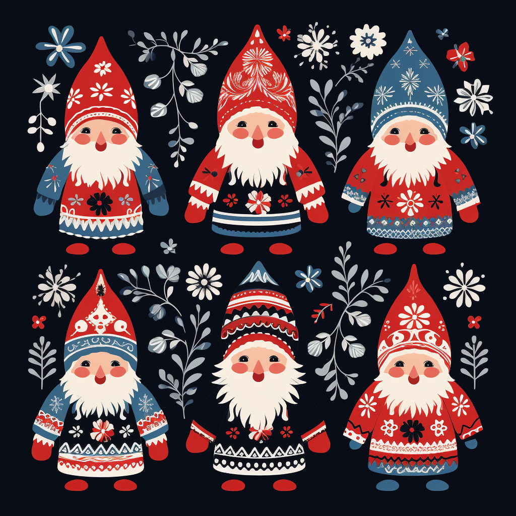 Christmas Gnomes with Holiday Decorations