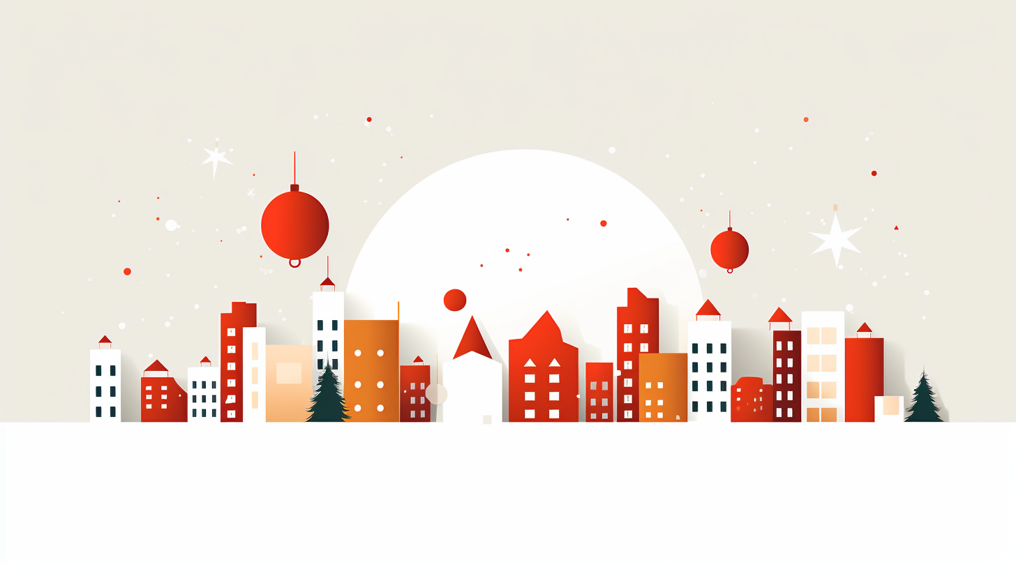 Minimalistic white Christmas greeting card