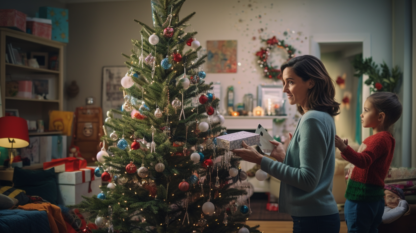 Festive Christmas Decor in Middle-Class Home