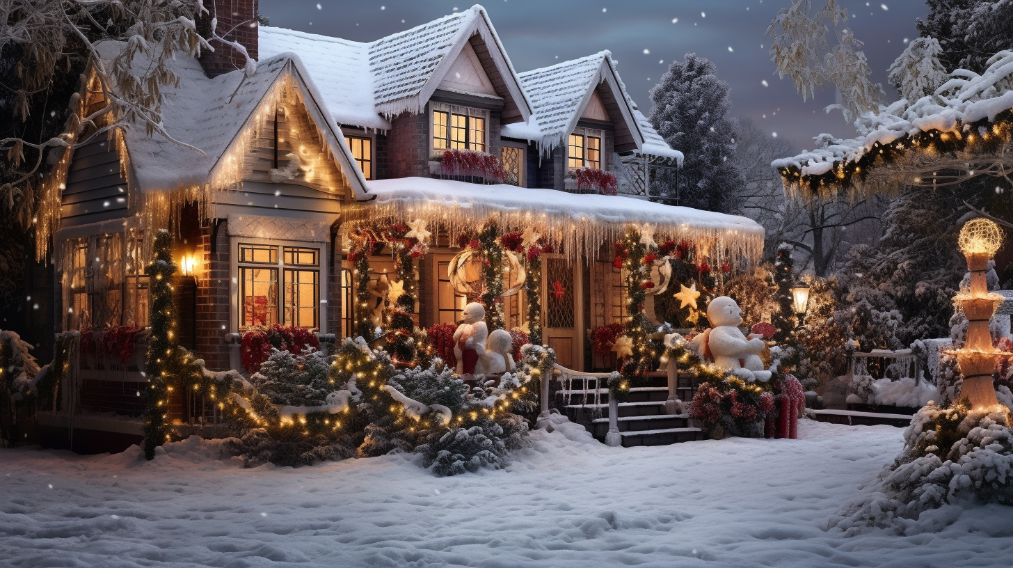 Festive house with Christmas elements