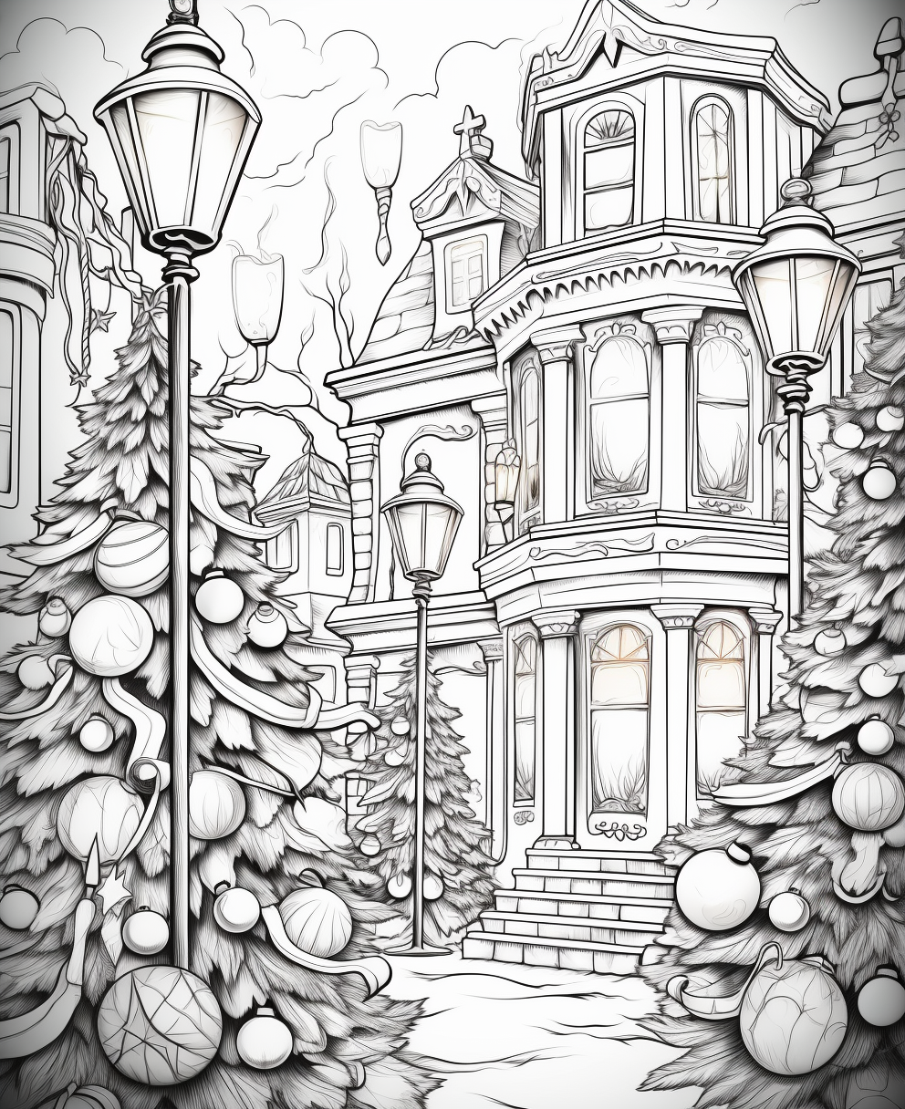 Christmas lights coloring page