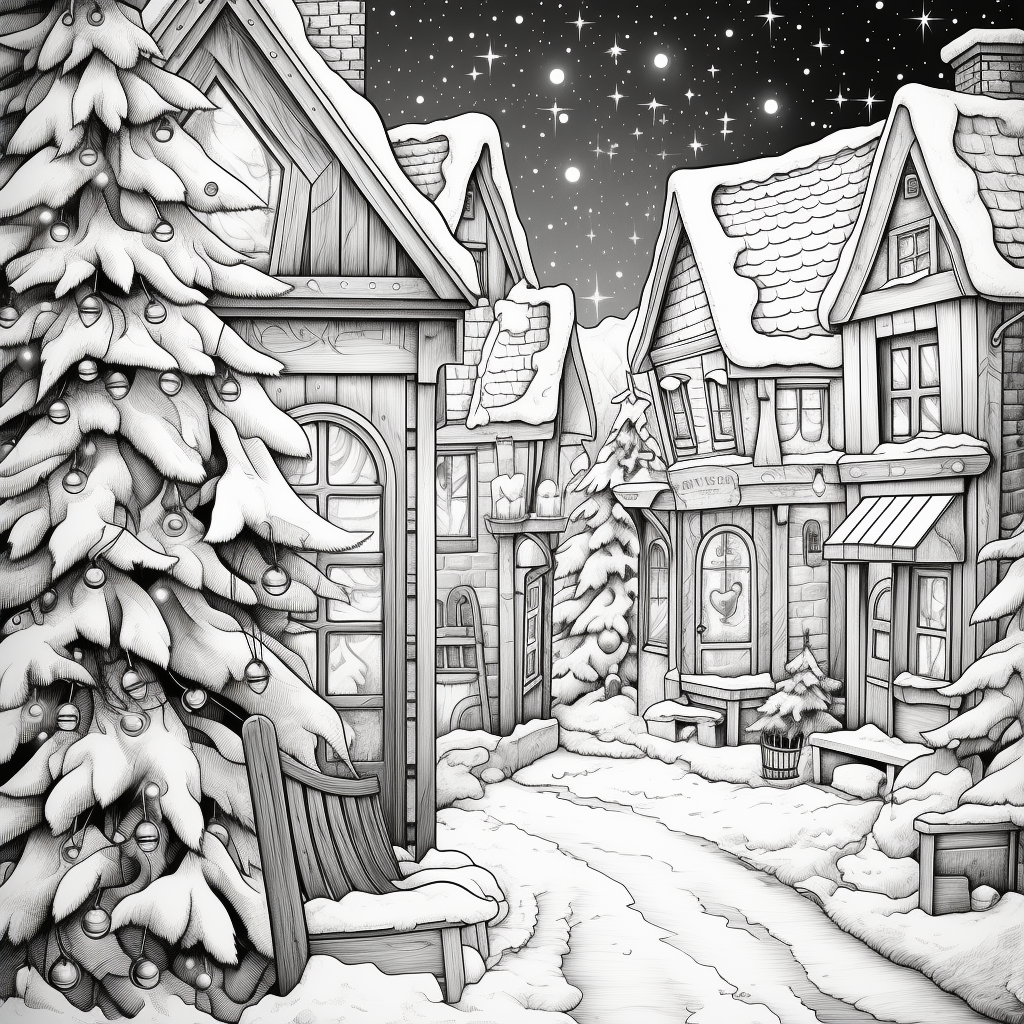 Christmas lights coloring page