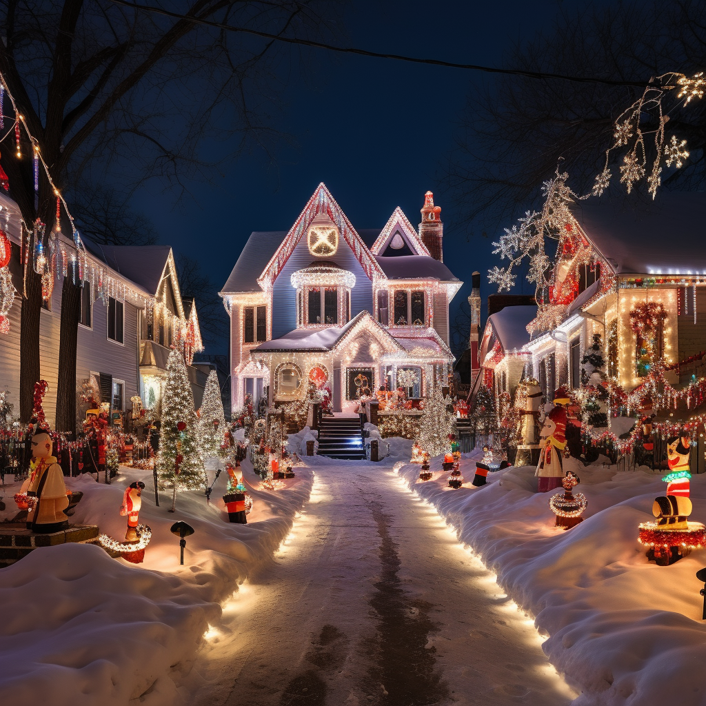 Christmas Lights Competition in Neighborhood