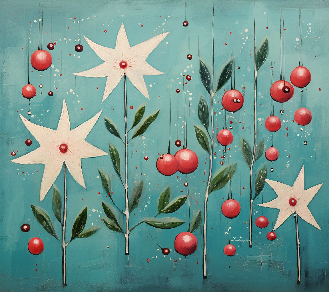 Whimsical Christmas Mistletoe Art