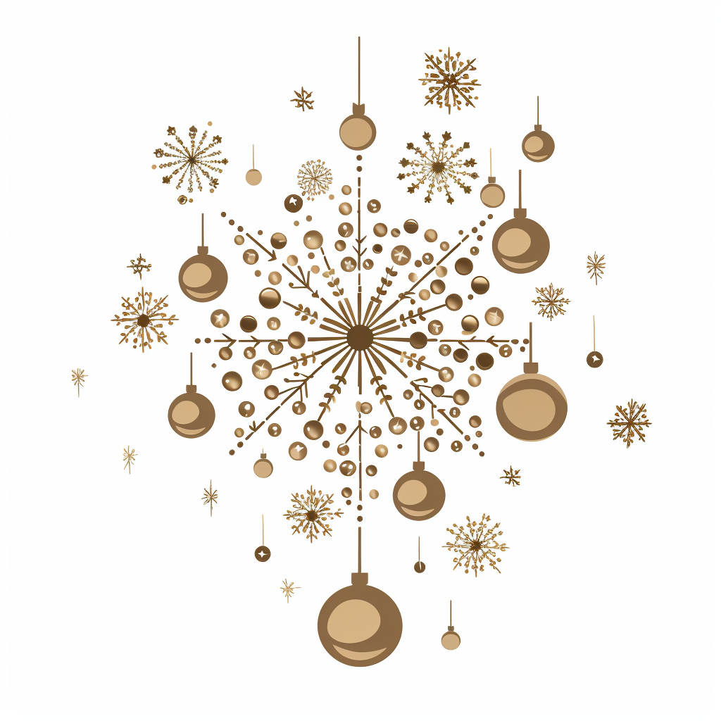 Simplified Christmas ornament elements