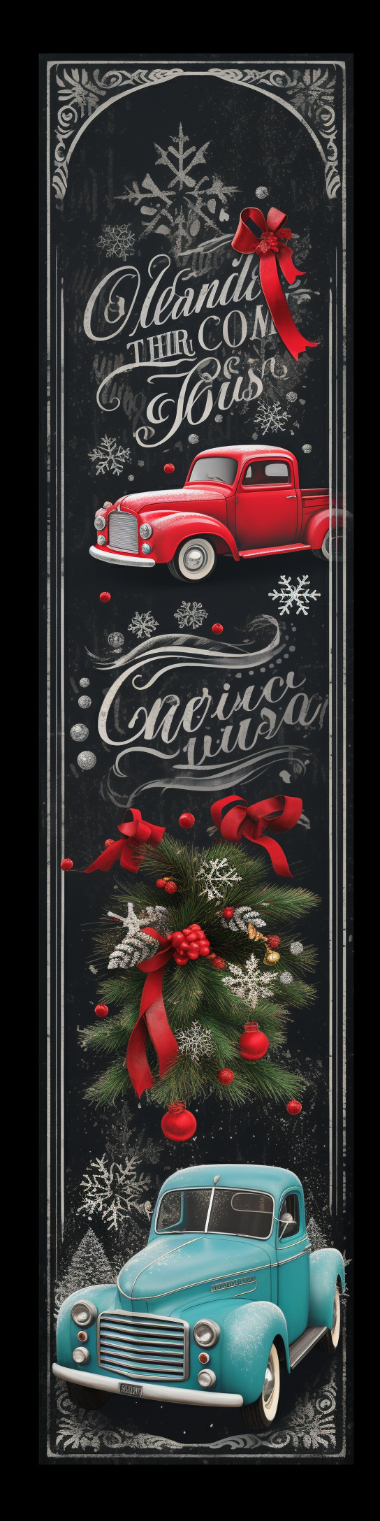 Festive Christmas Chalkboard Elements