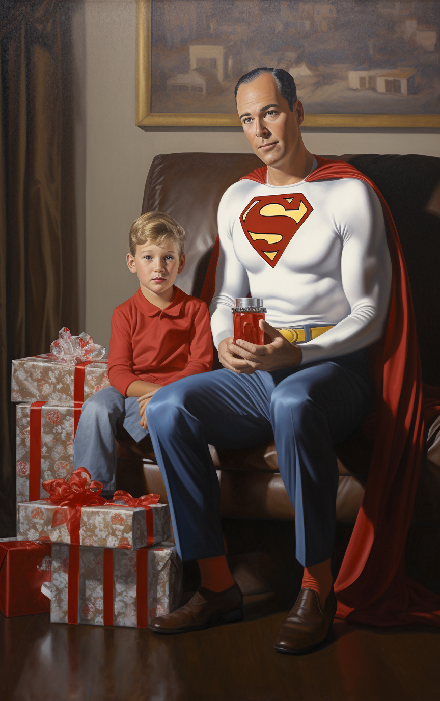 Christmas painting of Lex Luthor