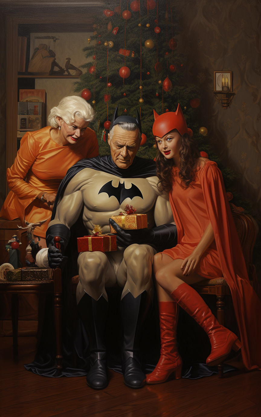 Christmas Painting Oil: Batman Artwork