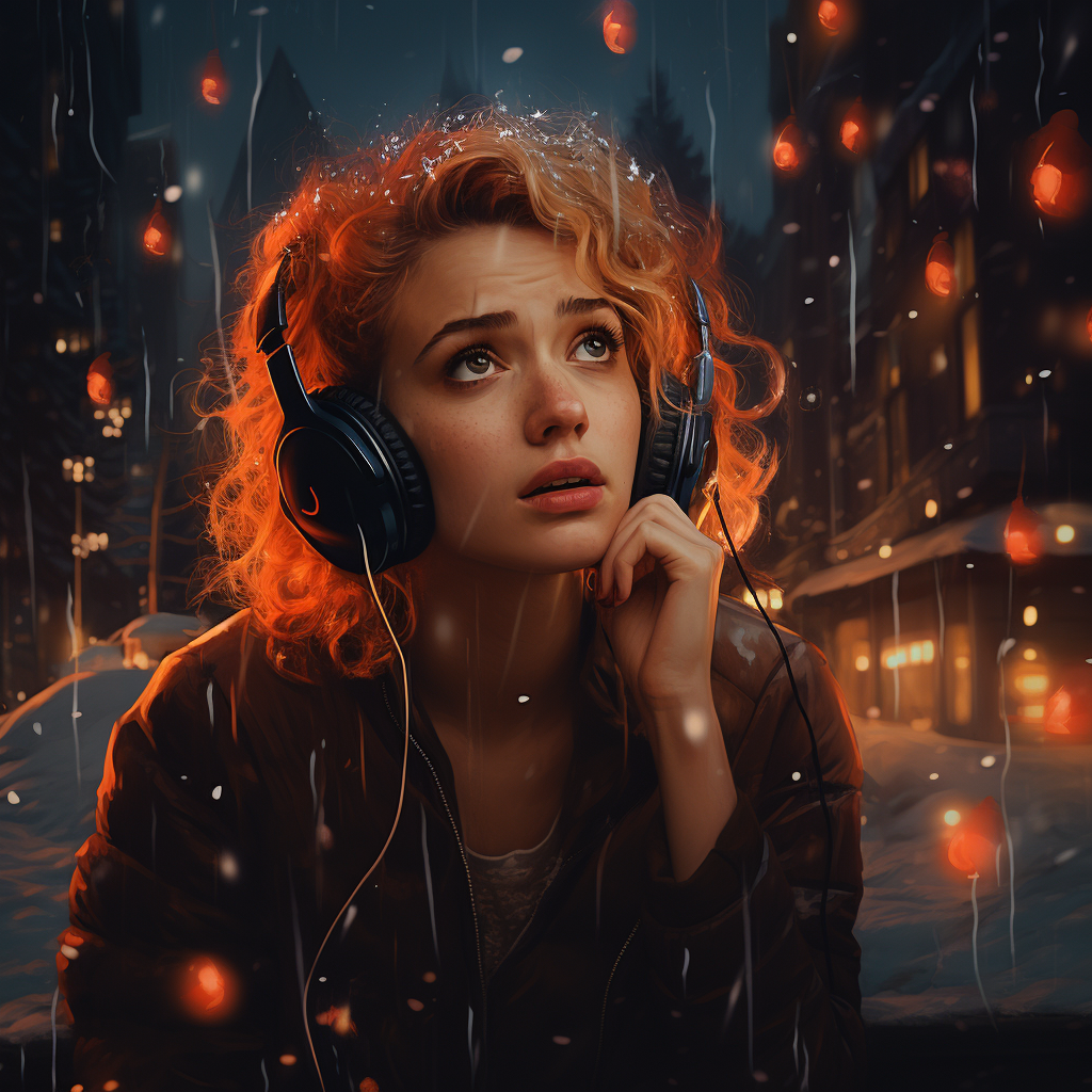 Vibrant Christmas album art depicting sadness and hope