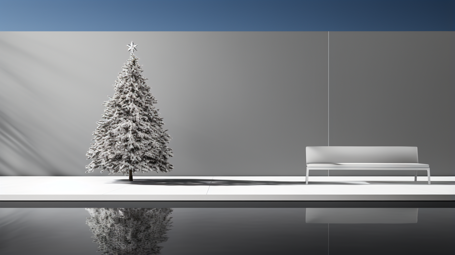 Christmas tree with mirage effect in modern minimalist style