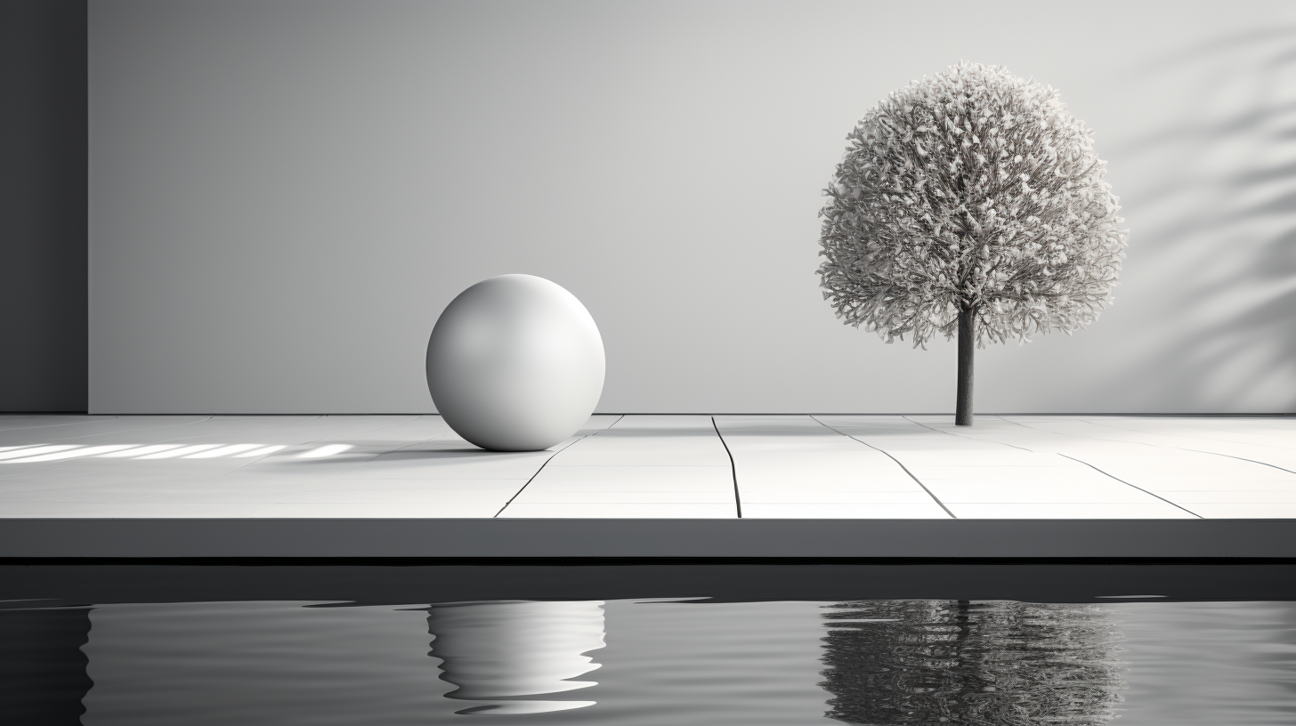 Elegant Christmas Tree by the Pool