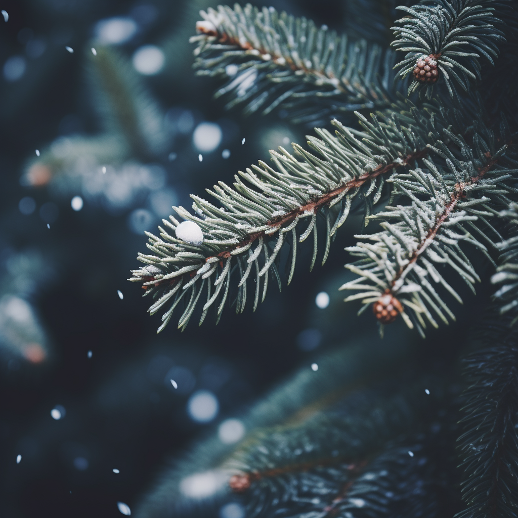 Close up photo of a cozy Christmas tree