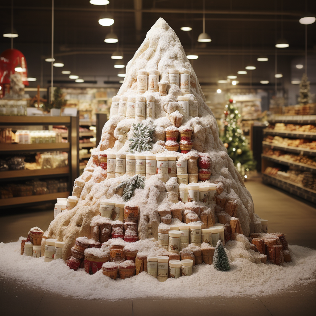 Flour product Christmas tree display