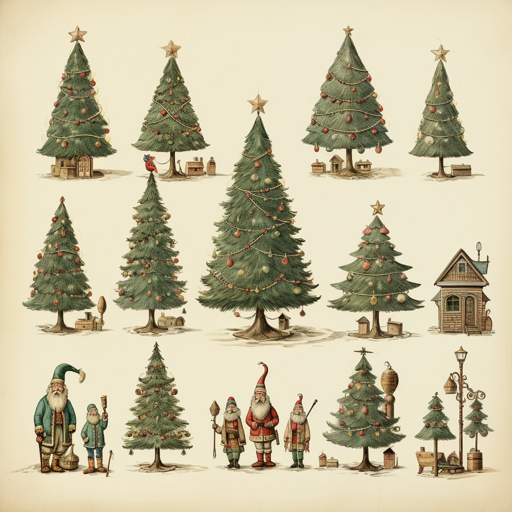 Illustrations of Christmas Trees