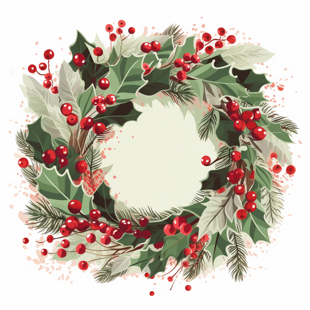 Beautiful Christmas wreath vector illustration