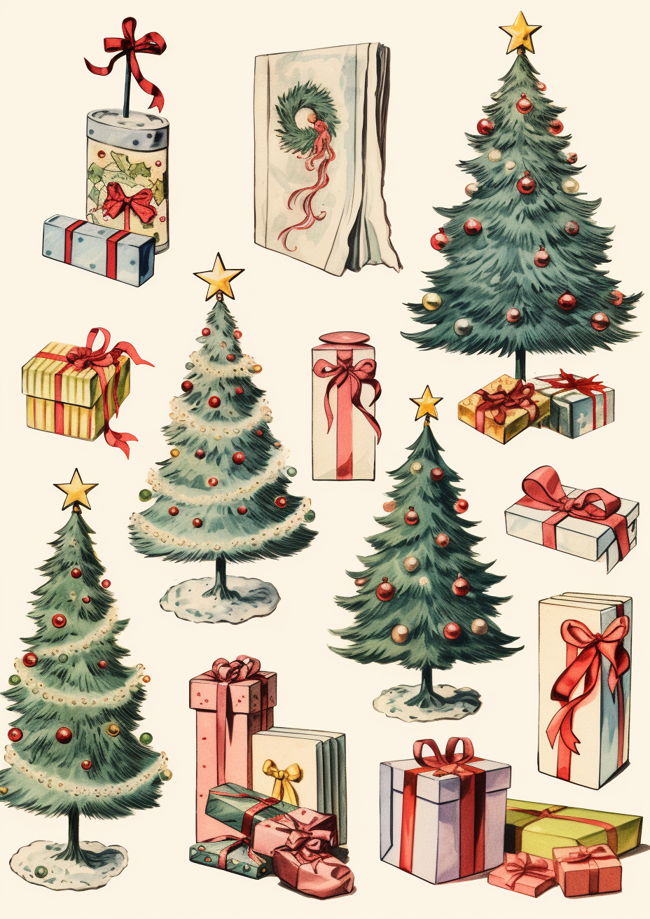 Vintage Christmas Ephemera Clipart