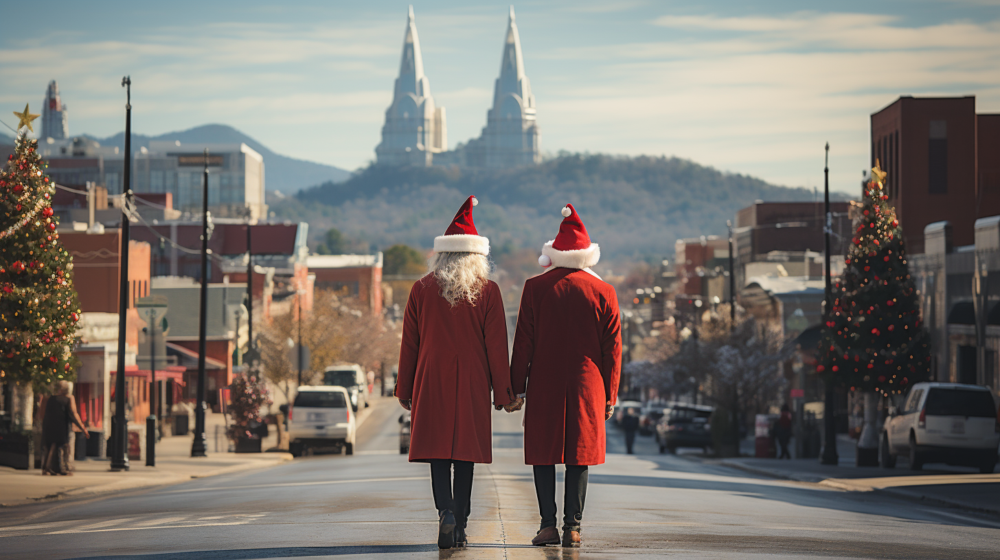 Eccentric characters in Asheville at Christmas