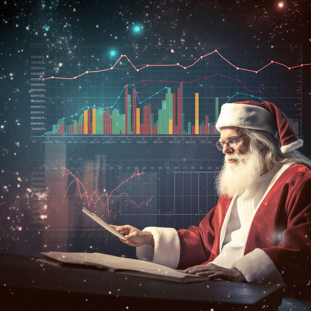 Santa, Tree & Data Science Visualization on Christmas Card