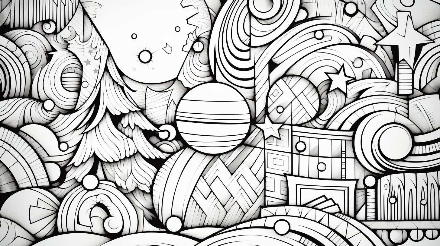 Christmas coloring page with bold lines