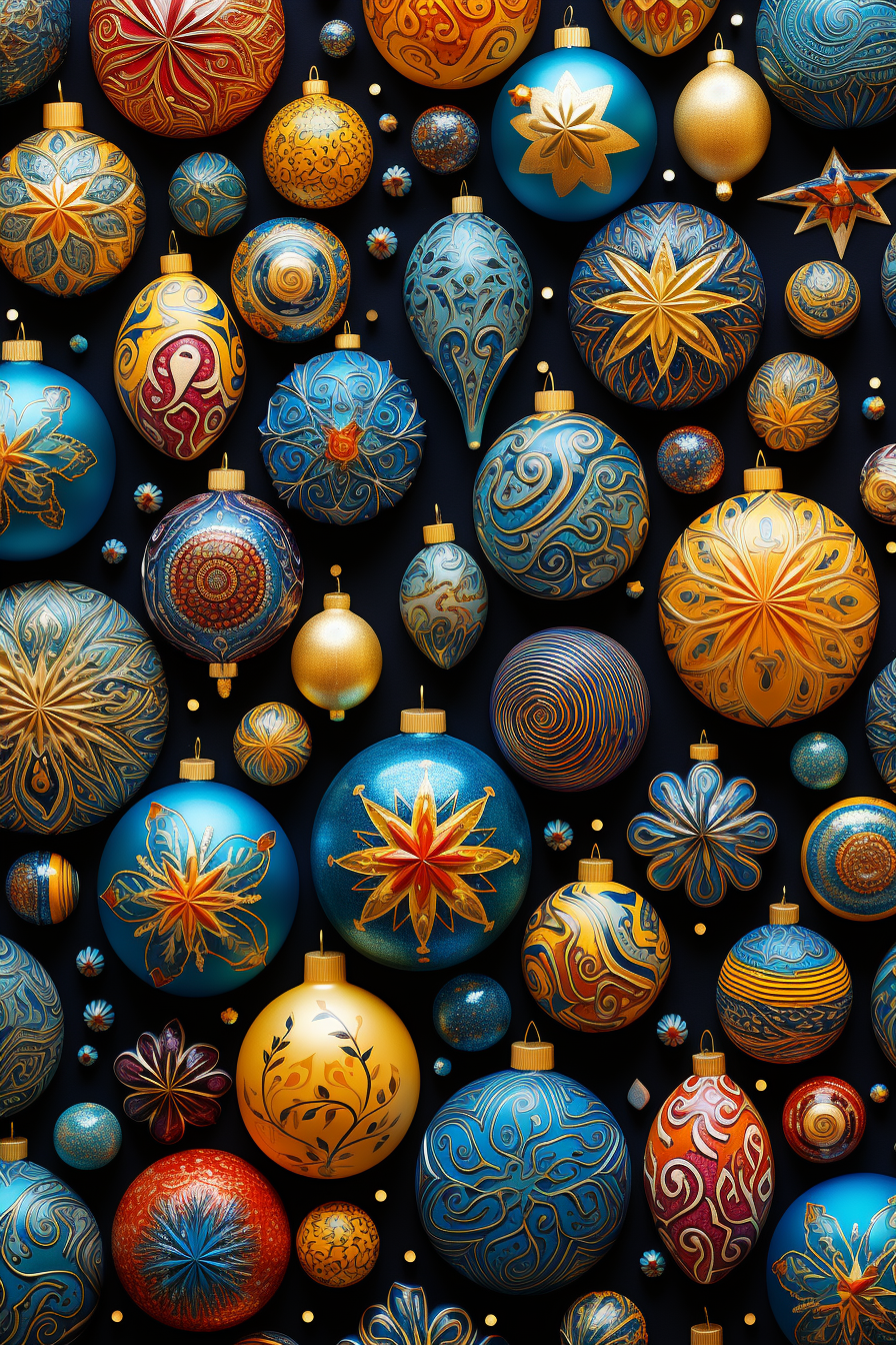 Vibrant Christmas decorations pattern