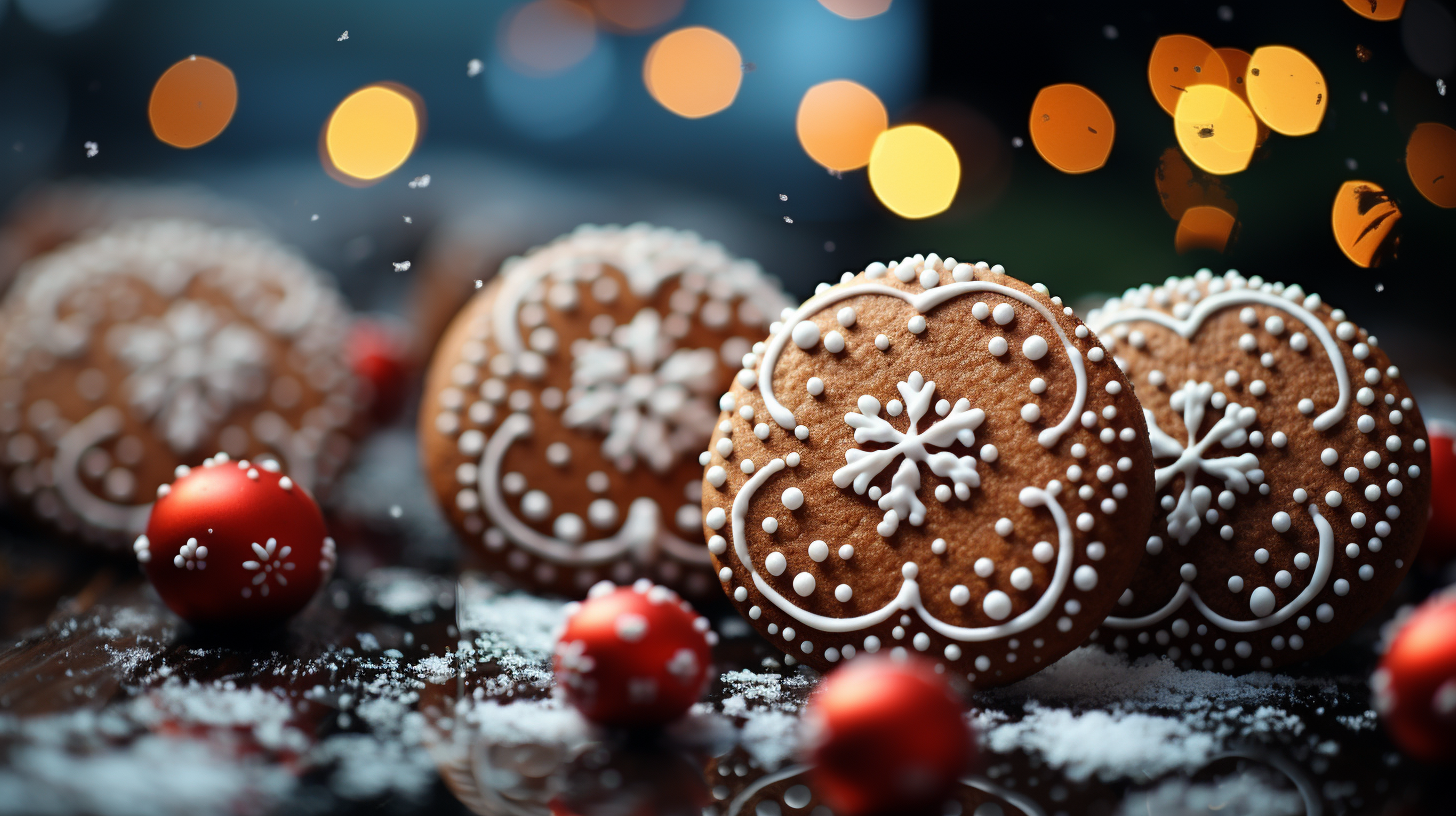Decorative Christmas Motif with Green Fir Branches
