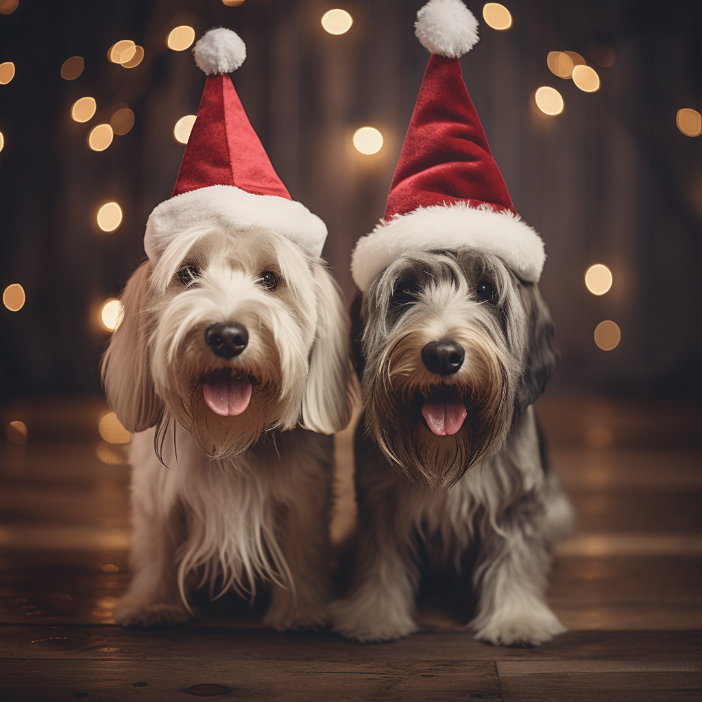 Dogs in Christmas Hats