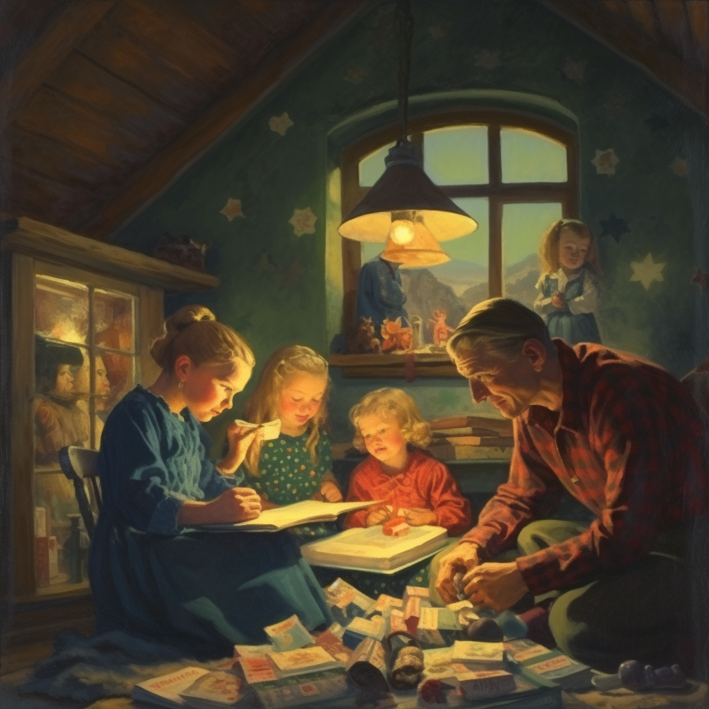 Joyful family celebrating Christmas