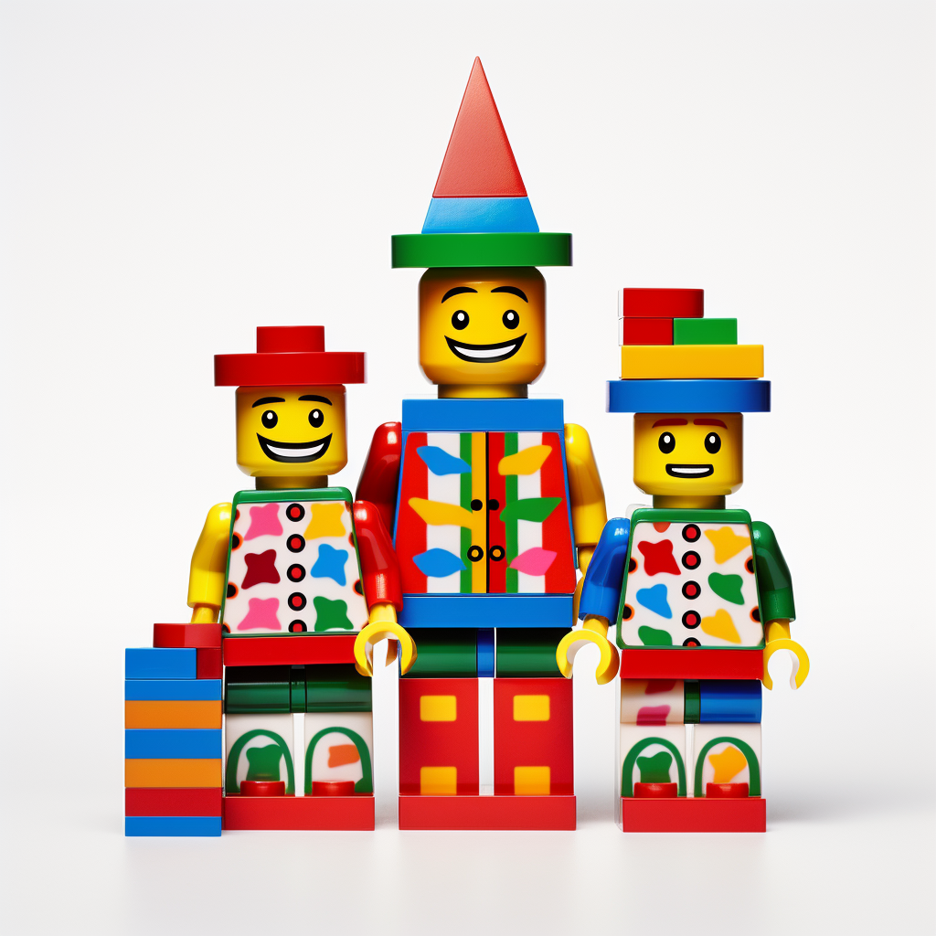 Colorful Lego-style Christmas Family