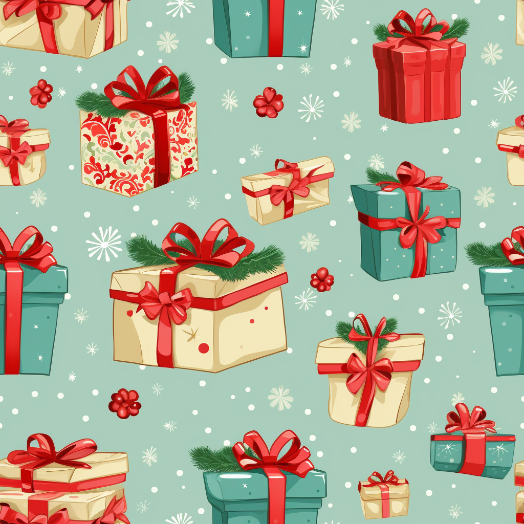 Christmas Gifts Vintage Pattern
