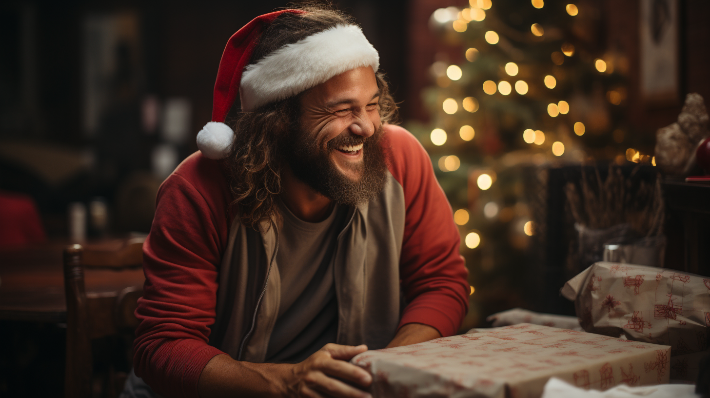 Festive laughter during Christmas celebrations