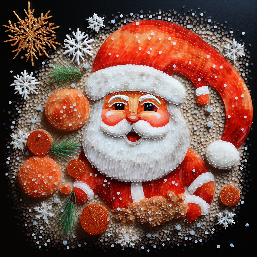 Colorful Christmas motif made of plastic granules