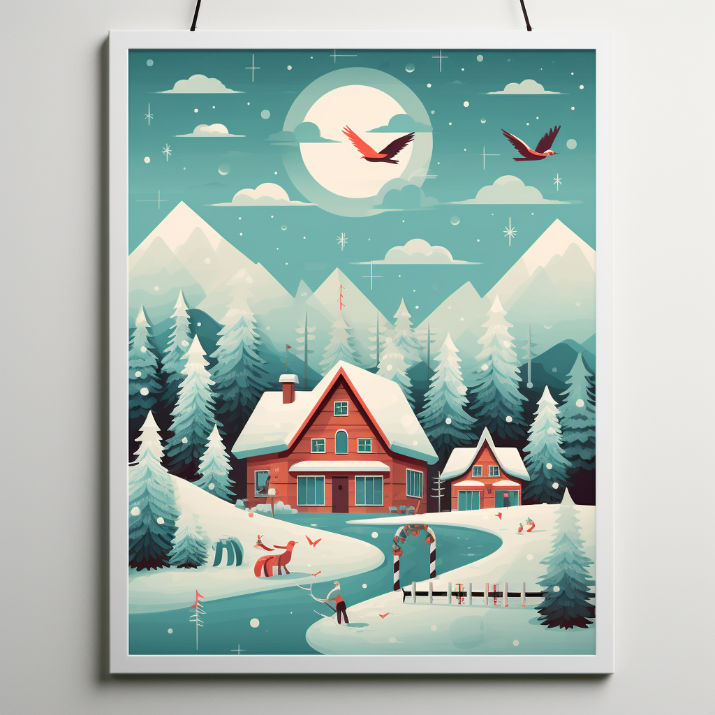 Christmas scene illustration with Matt Johnson's style