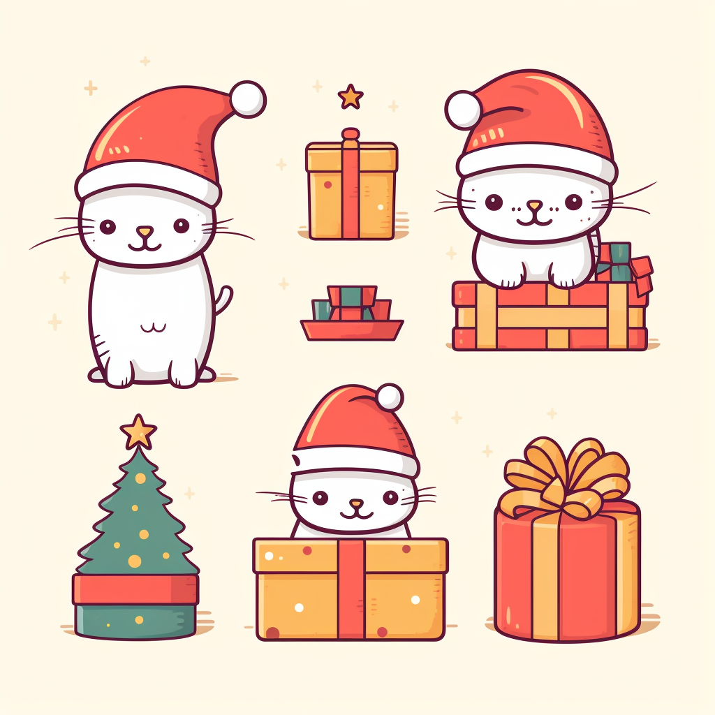 Cute Christmas Props Simplified Illustration