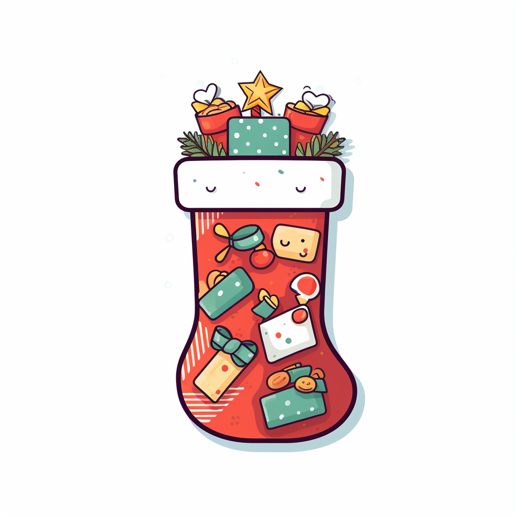 Cute Christmas sock with gifts