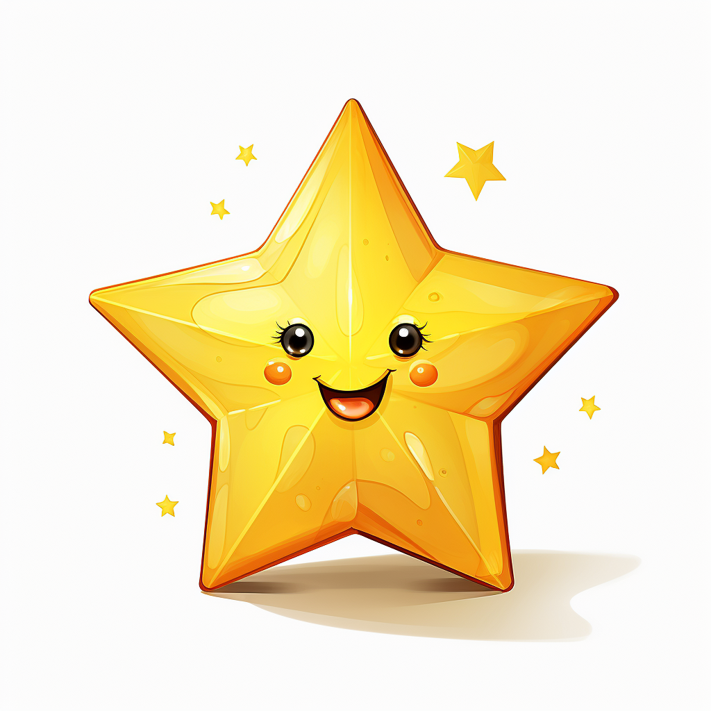 Yellow cartoon Christmas star illustration