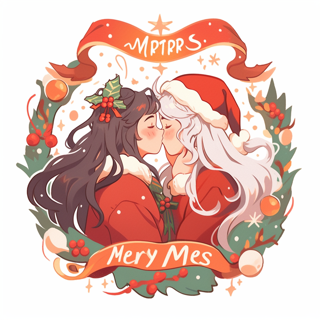 Festive Christmas sticker on white background