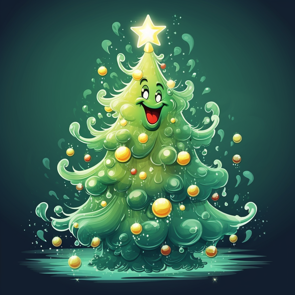 Cartoon Christmas tree illustration