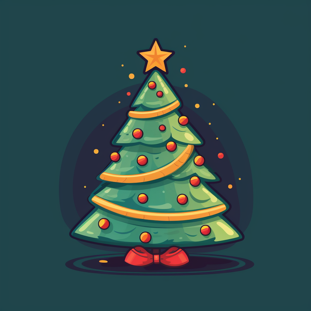 Flat Christmas tree icon