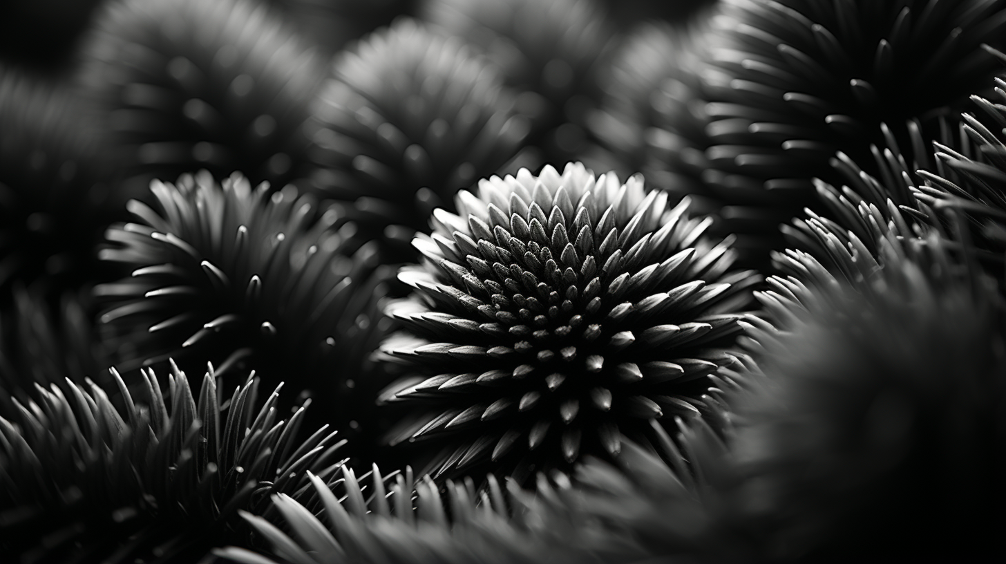 Mysterious Baroque Christmas Tree in Black & White