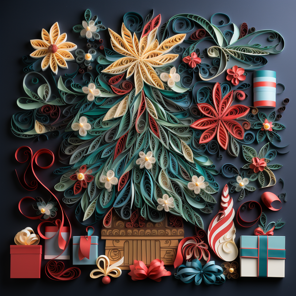 Colorful Christmas Tree with Gifts