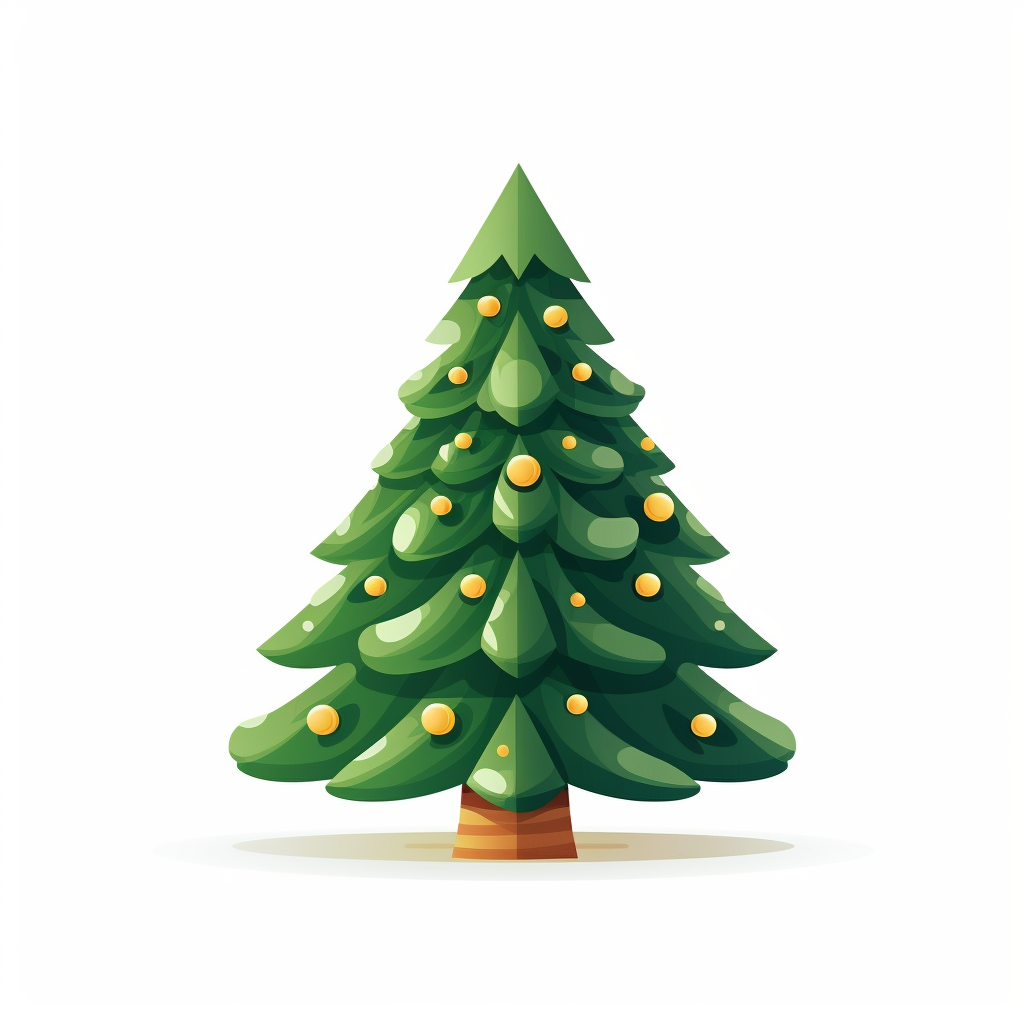 Flat vector illustration of Christmas tree