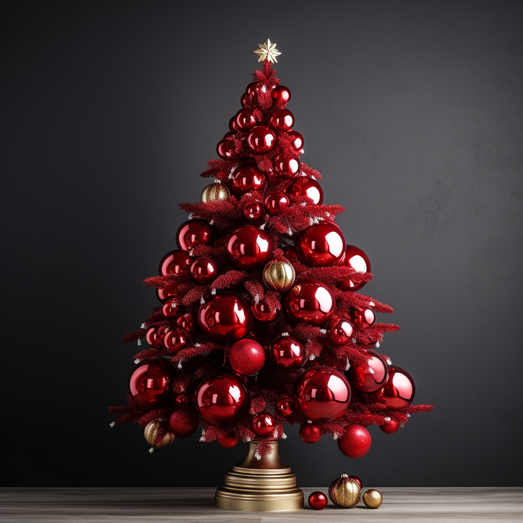 Christmas tree with red ornaments