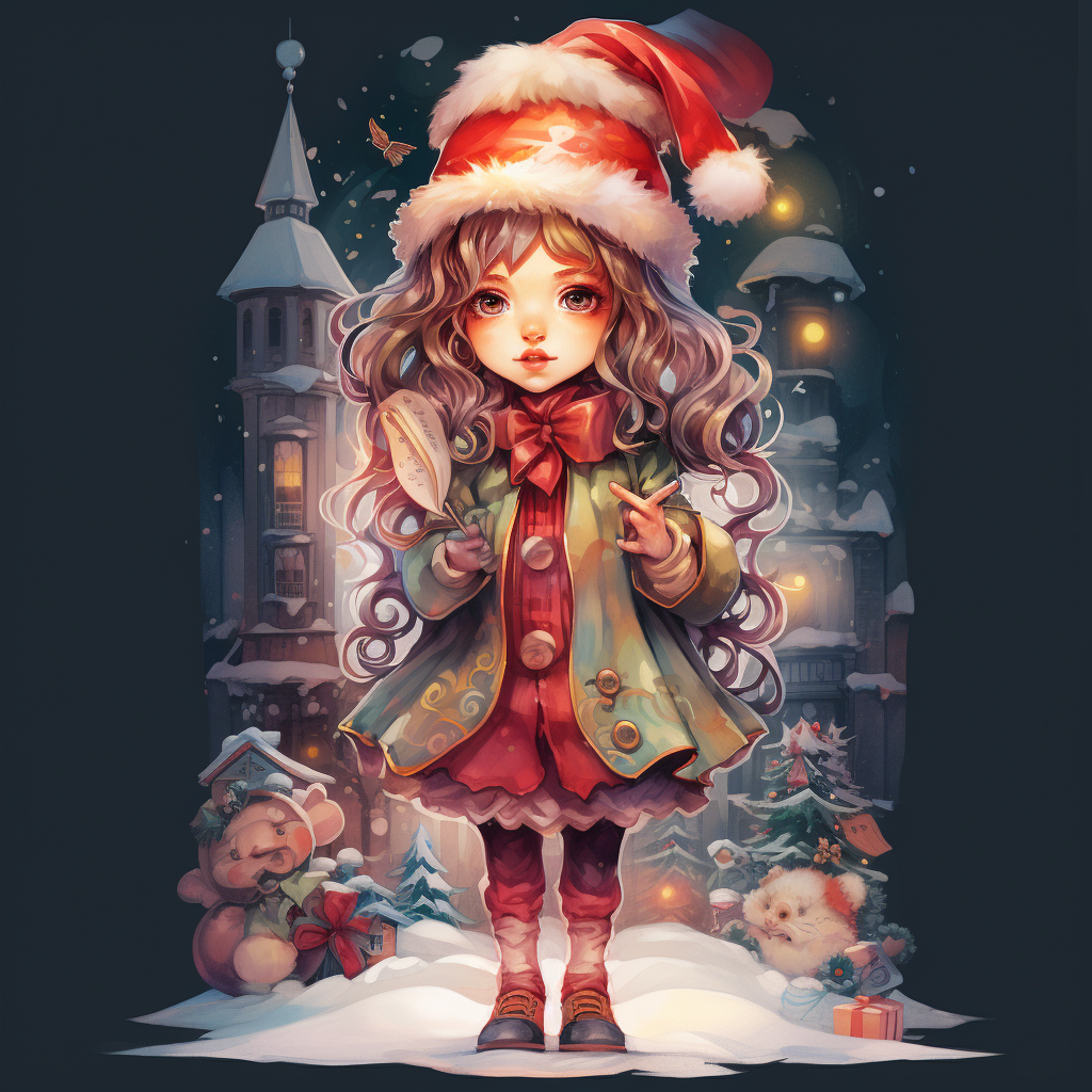 Stunning Christmas carol singer artist sketch