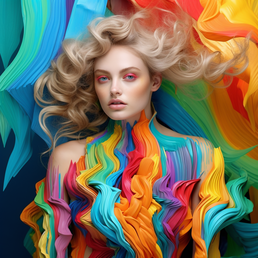 Fashionable chromatic whispers amidst colorful chaos