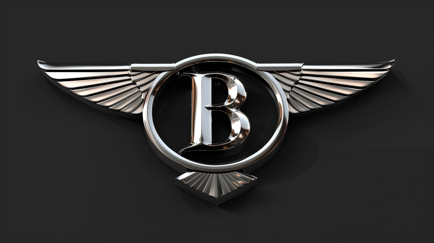 Chrome aviation logo with B wings